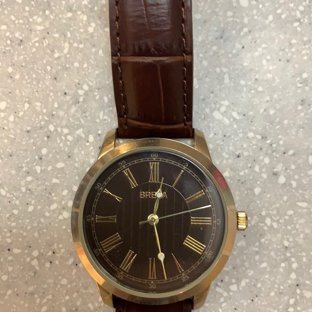 Breda brown genuine leather watch